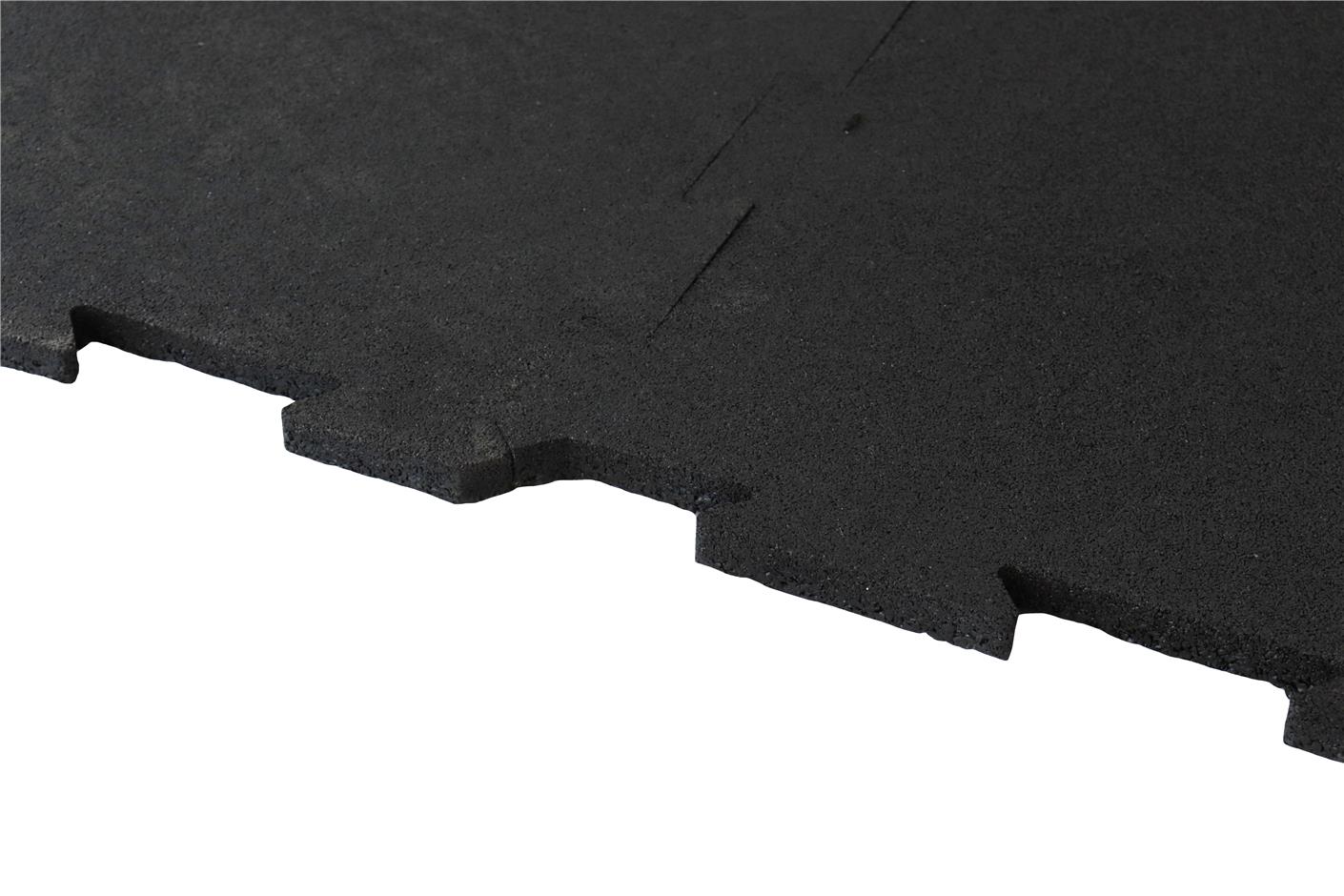 ErgoTile Puzzle 518x518x6 mm gummifliser (effektivt mål 500x500 mm - 4 fliser/m2), C1- sort