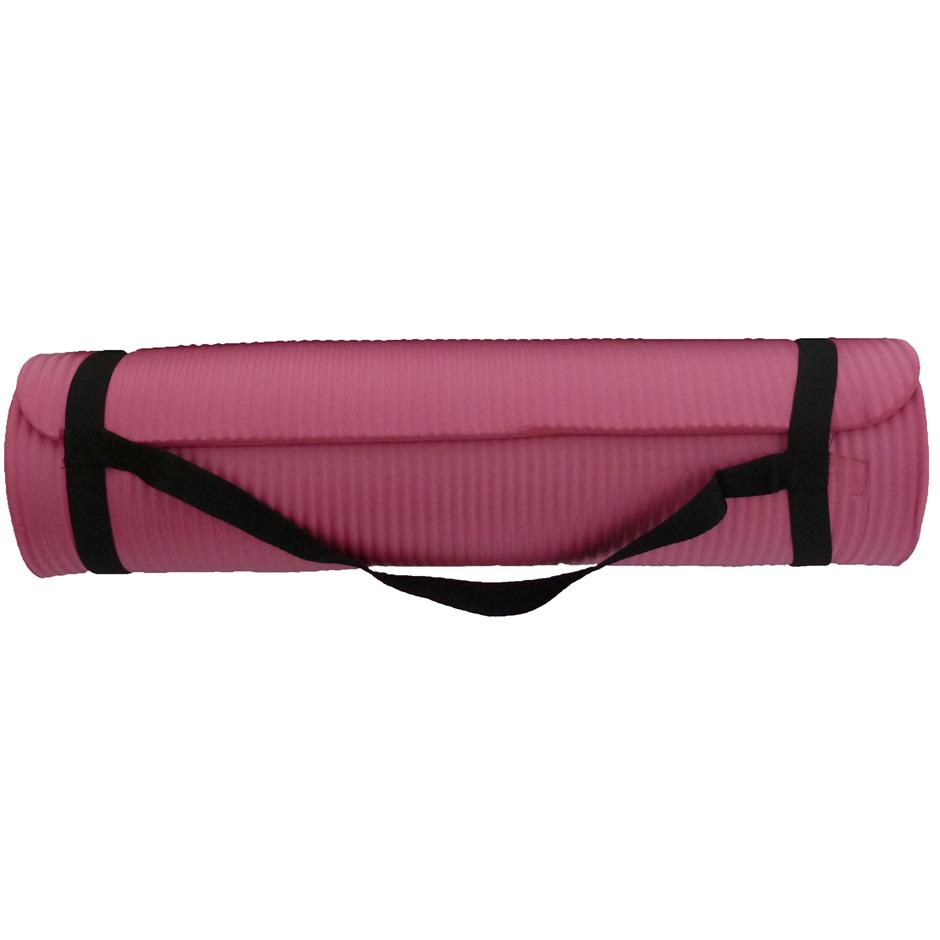 ErgoFit Yogamåtte 1700x600x10 mm, incl. bærestrop, Pink