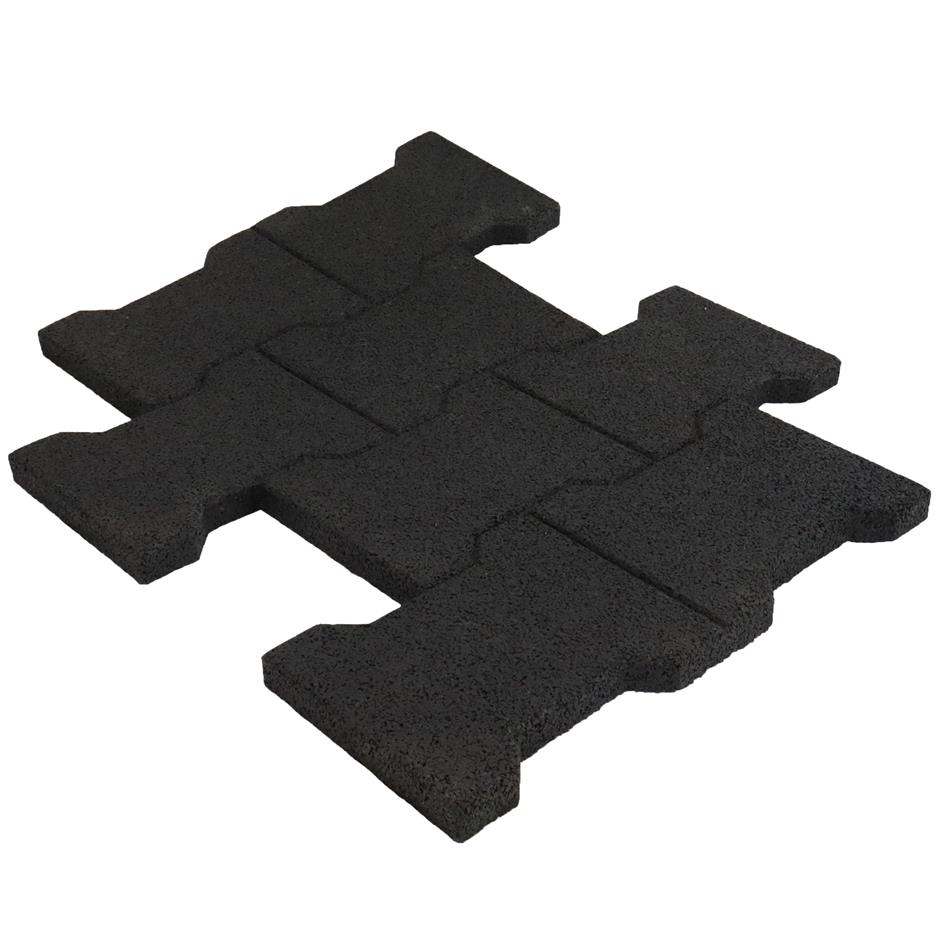 ErgoPave H-Link Equine 200x160x23 mm gummifliser, 8 felts,500x580x23 mm, (4,5 stk./m2), sort
