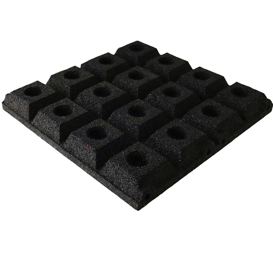 ErgoPlay 500x500x60 mm gummifliser  /faldunderlag for faldhøjder op til 2,0 m, basic kvalitet, sort