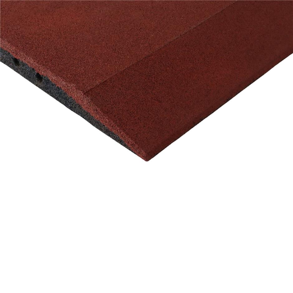 ErgoPlay 500x500x45 mm rampe-gummifliser/faldunderlag for faldhøjder op til 1,5 m, basic kvalitet, rød