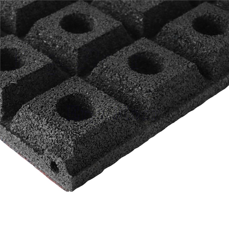 ErgoPlay 500x500x60 mm gummifliser  /faldunderlag for faldhøjder op til 2,0 m, basic kvalitet, sort