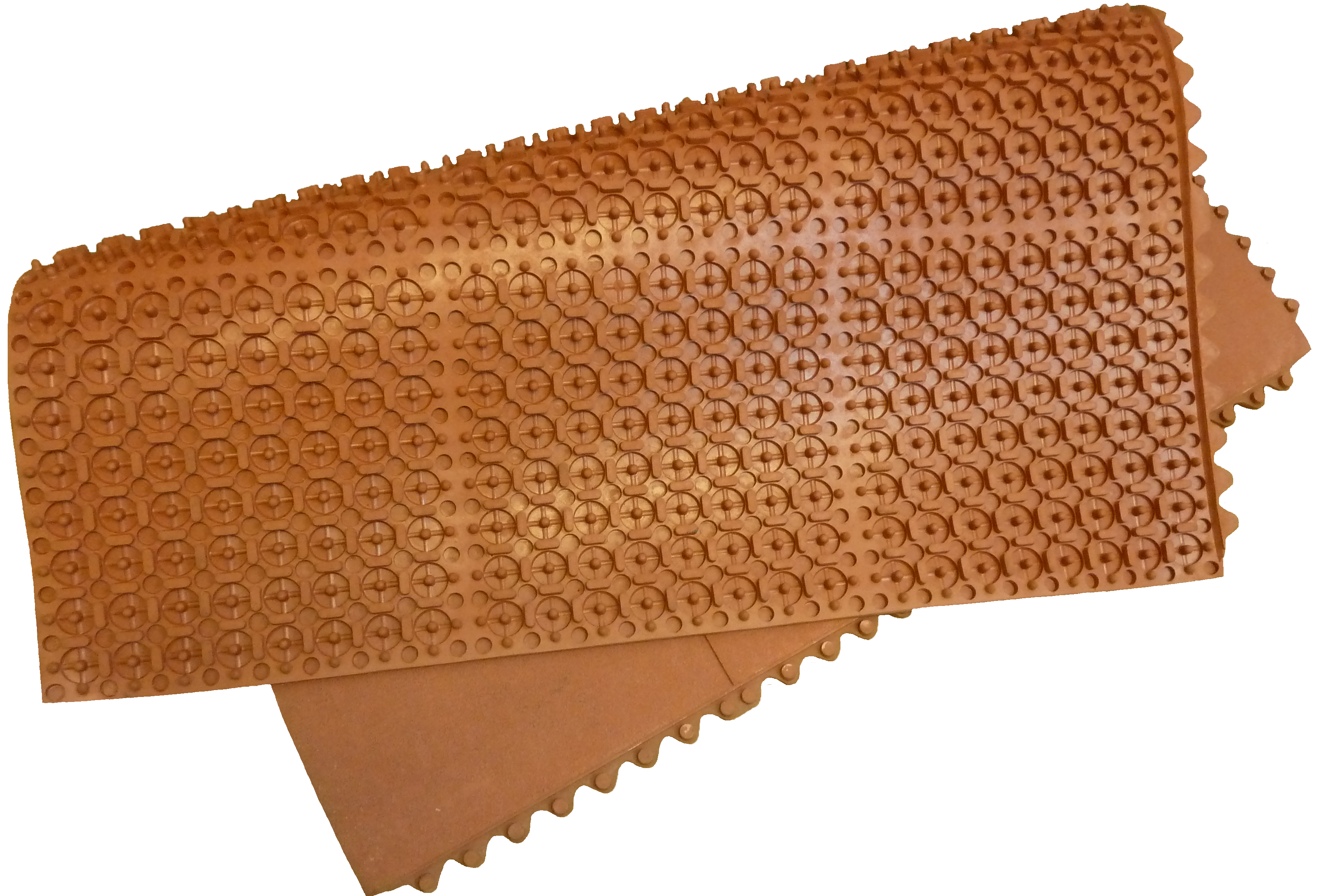 Interlock Gummimåtte 915x915x15 mm, NBR-gummi, terracotta-rød