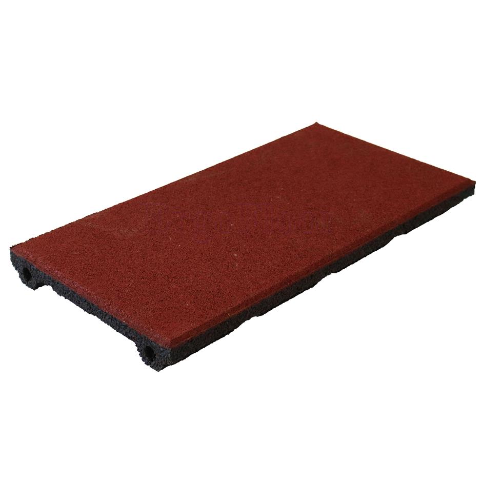 ErgoPlay 250x500x45 mm gummifliser / faldunderlag for faldhøjder op til 1,5 m, basic kvalitet, rød