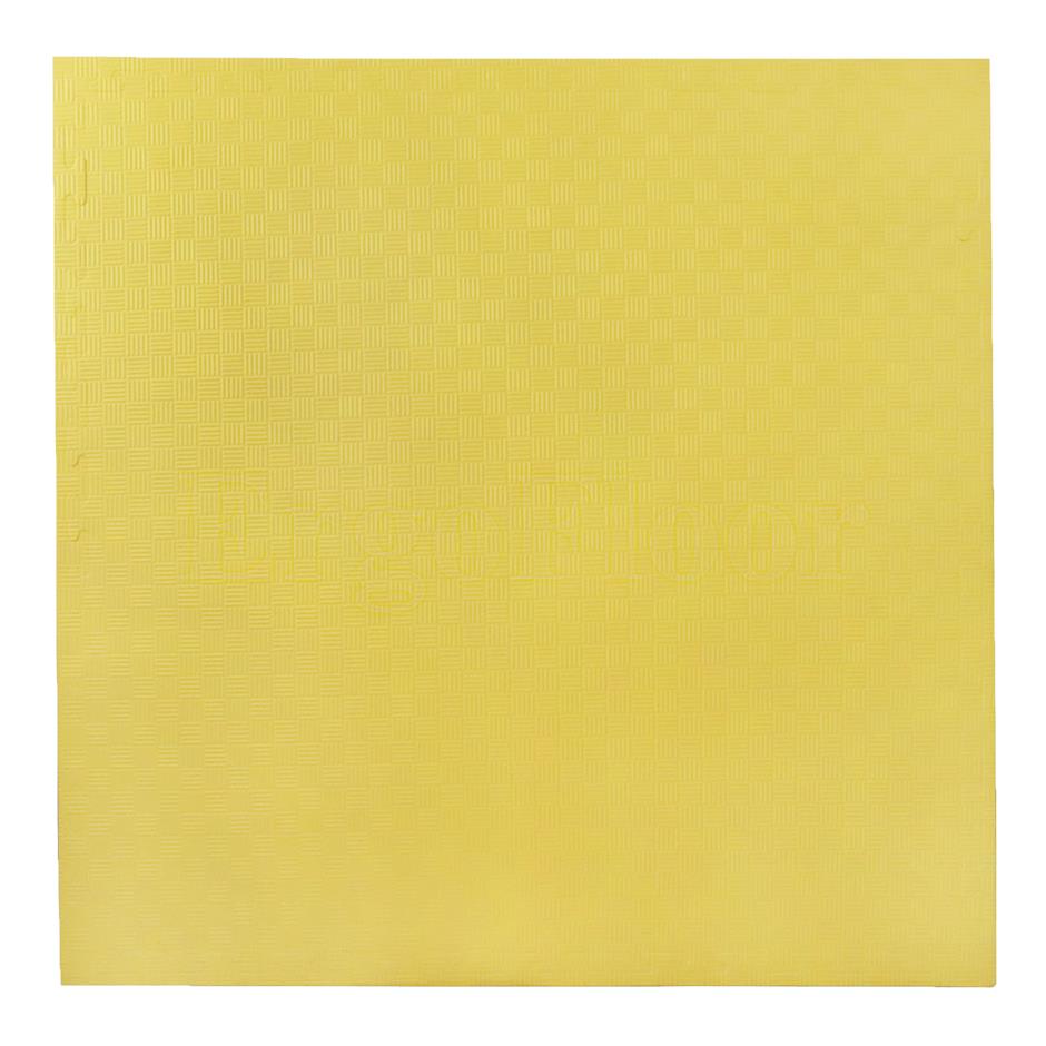 EVA Sikkerhedsmåtte, 1000x1000x22 mm, indendørs faldunderlag for faldhøjde op til 1,3 m, gul/grå