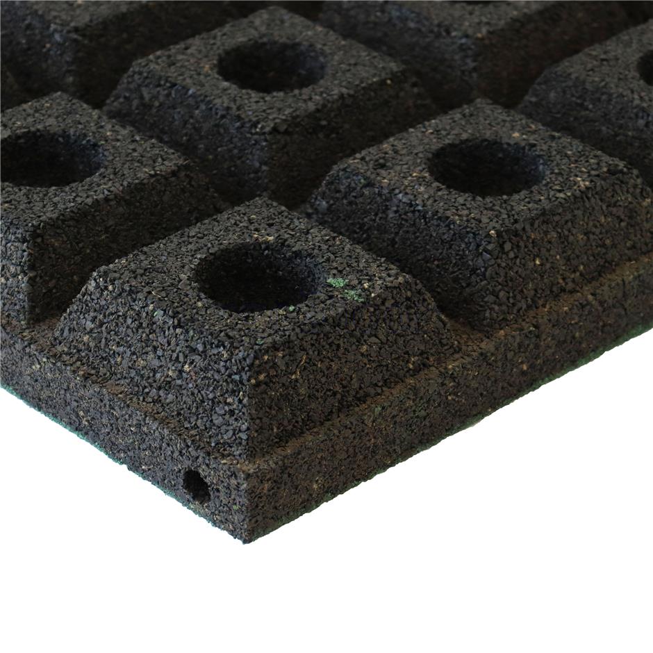 ErgoPlay 500x500x75 mm gummifliser/faldunderlag for faldhøjder op til 2,5 m, basic kvalitet, grøn