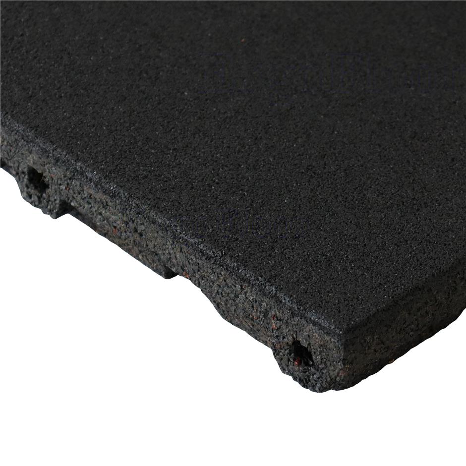 ErgoPlay 500x500x60 mm gummifliser  /faldunderlag for faldhøjder op til 2,0 m, basic kvalitet, sort