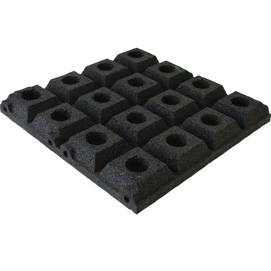 ErgoPlay 500x500x60 mm gummifliser / faldunderlag for faldhøjder op til 2,0 m, basic kvalitet, grøn