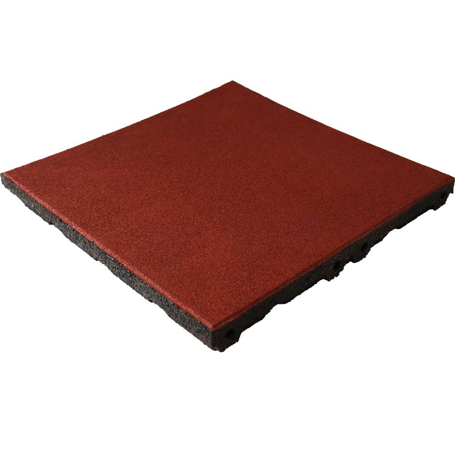 ErgoPlay 500x500x60 mm gummifliser / faldunderlag for faldhøjder op til 2,0 m, basic kvalitet, rød