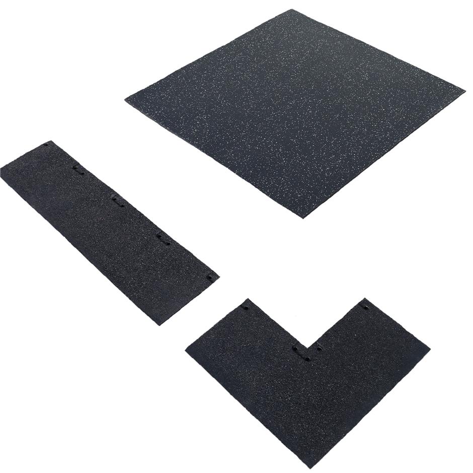 ErgoTile QUAD EasyConnect 1000x1000x20 mm gummifliser med impact bund, C4-GV sort