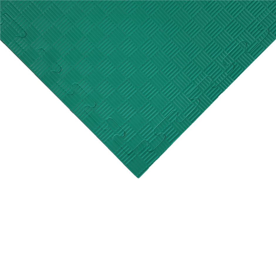 EVA Sikkerhedsmåtte, 1000x1000x22 mm, indendørs faldunderlag for faldhøjde op til 1,3 m, grøn/grå