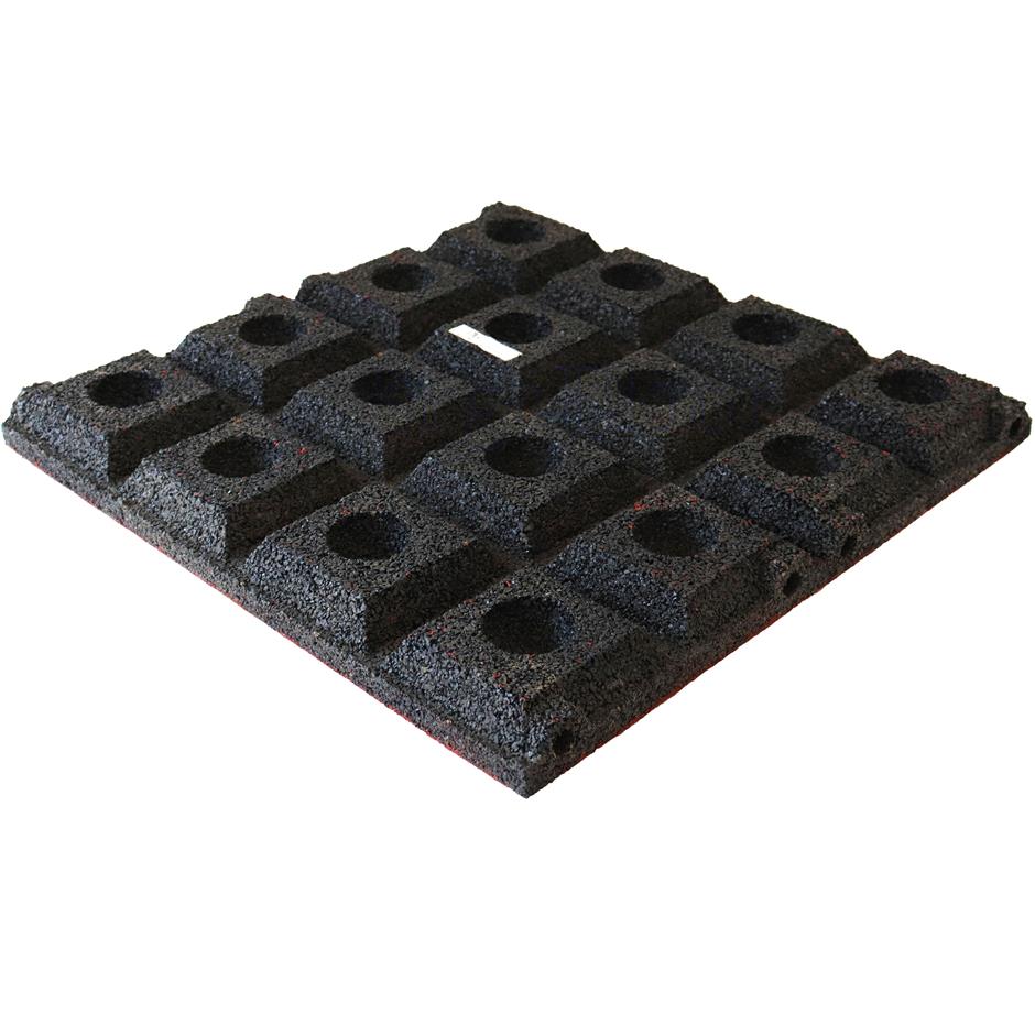 ErgoPlay 500x500x45 mm gummifliser/faldunderlag for faldhøjder op til 1,5 m, basic kvalitet, rød