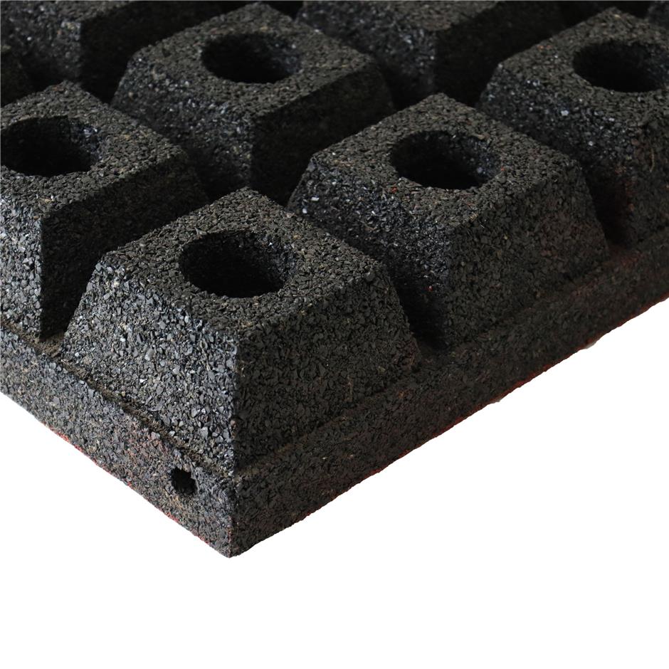 ErgoPlay 500x500x90 mm gummifliser / faldunderlag for faldhøjder op til 3,0 m, basic kvalitet, rød