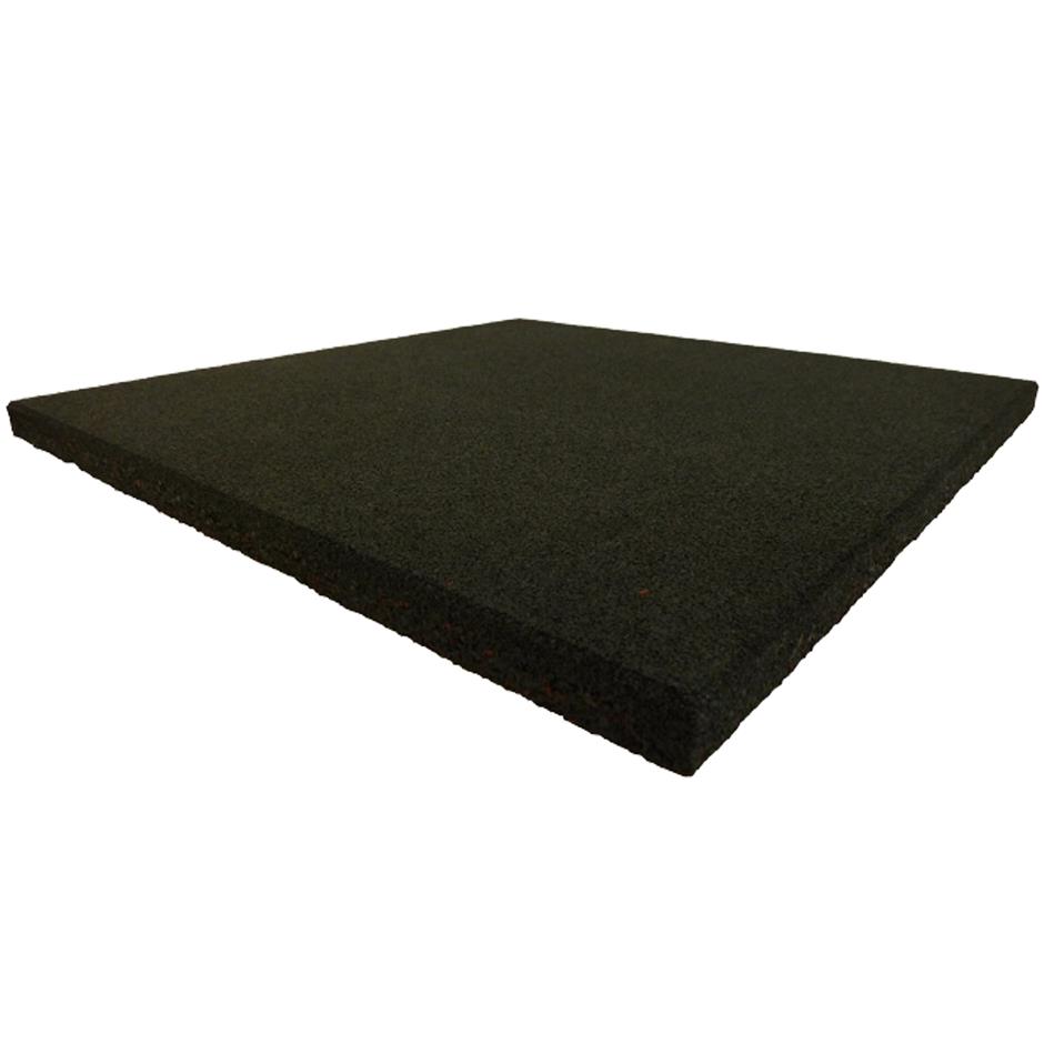 ErgoTile QUAD 1000x1000x15 mm gummifliser, C1-sort, Brandklasse efl