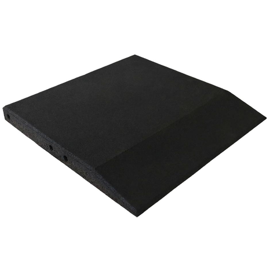 ErgoPlay 500x500x45 mm rampe-gummifliser/faldunderlag for faldhøjder op til 1,5 m, basic kvalitet, sort