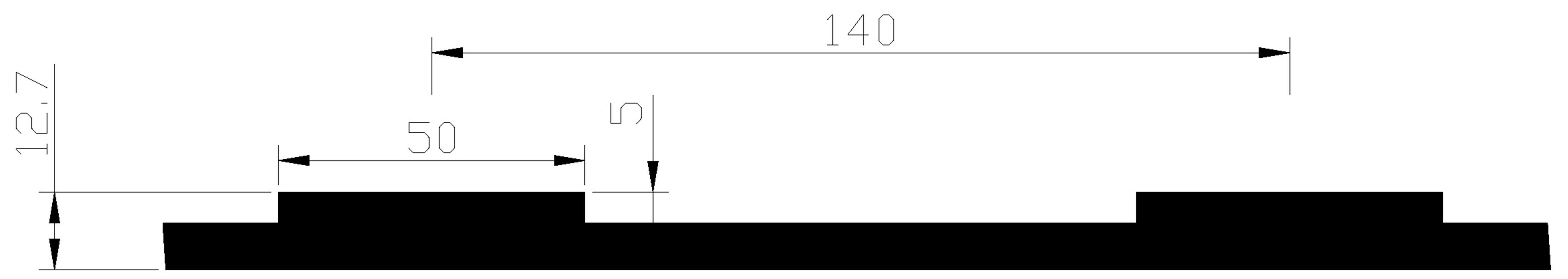 Rampemåtte type AB 2135x1525x12,7 mm, 5 mm ribber (trailer og lastbil)