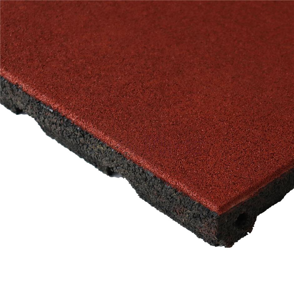 ErgoPlay 500x500x60 mm gummifliser / faldunderlag for faldhøjder op til 2,0 m, basic kvalitet, rød