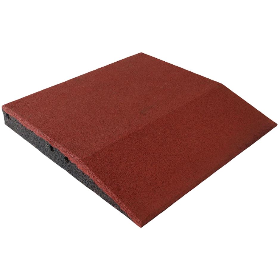 ErgoPlay 500x500x60 mm rampe-gummifliser / faldunderlag for faldhøjder op til 2,0 m, basic kvalitet, rød