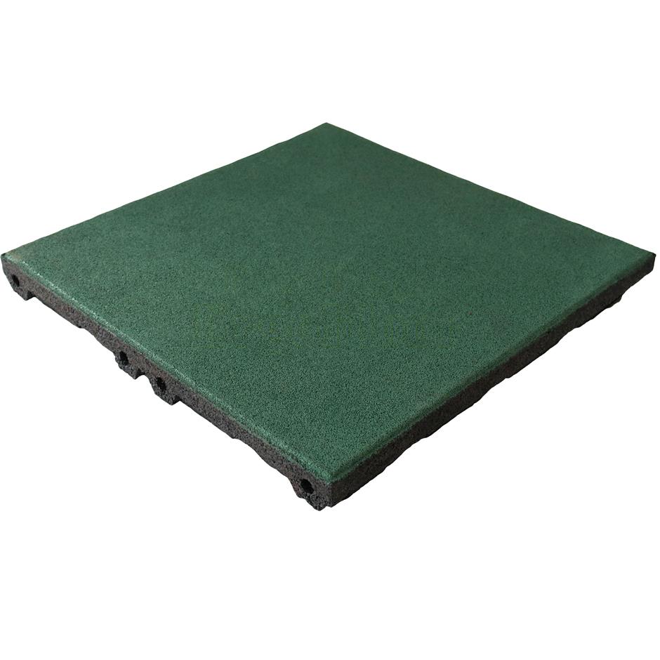 ErgoPlay 500x500x60 mm gummifliser / faldunderlag for faldhøjder op til 2,0 m, basic kvalitet, grøn