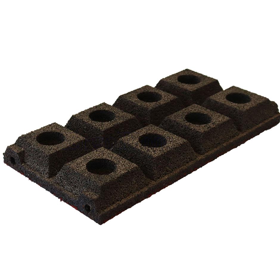 ErgoPlay 250x500x60 mm gummifliser / faldunderlag for faldhøjder op til 2,0 m, basic kvalitet, rød