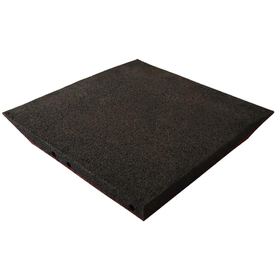 ErgoPlay 500x500x45 mm hjørne-gummifliser/faldunderlag for faldhøjder op til 1,5 m, basic kvalitet, rød