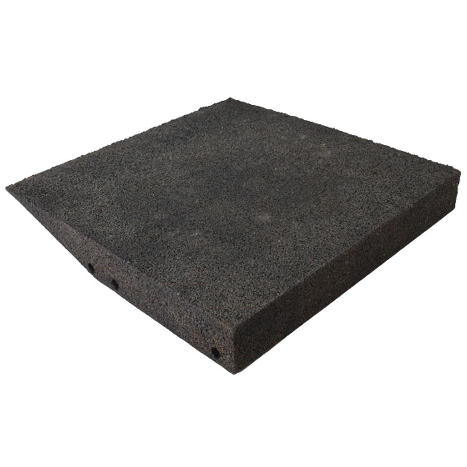 ErgoPlay 500x500x75 mm rampe-gummifliser/faldunderlag for faldhøjder op til 2,5 m, basic kvalitet, sort