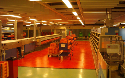 Post Danmark, Bernstorffsgade, København – Ergonomisk gummigulv