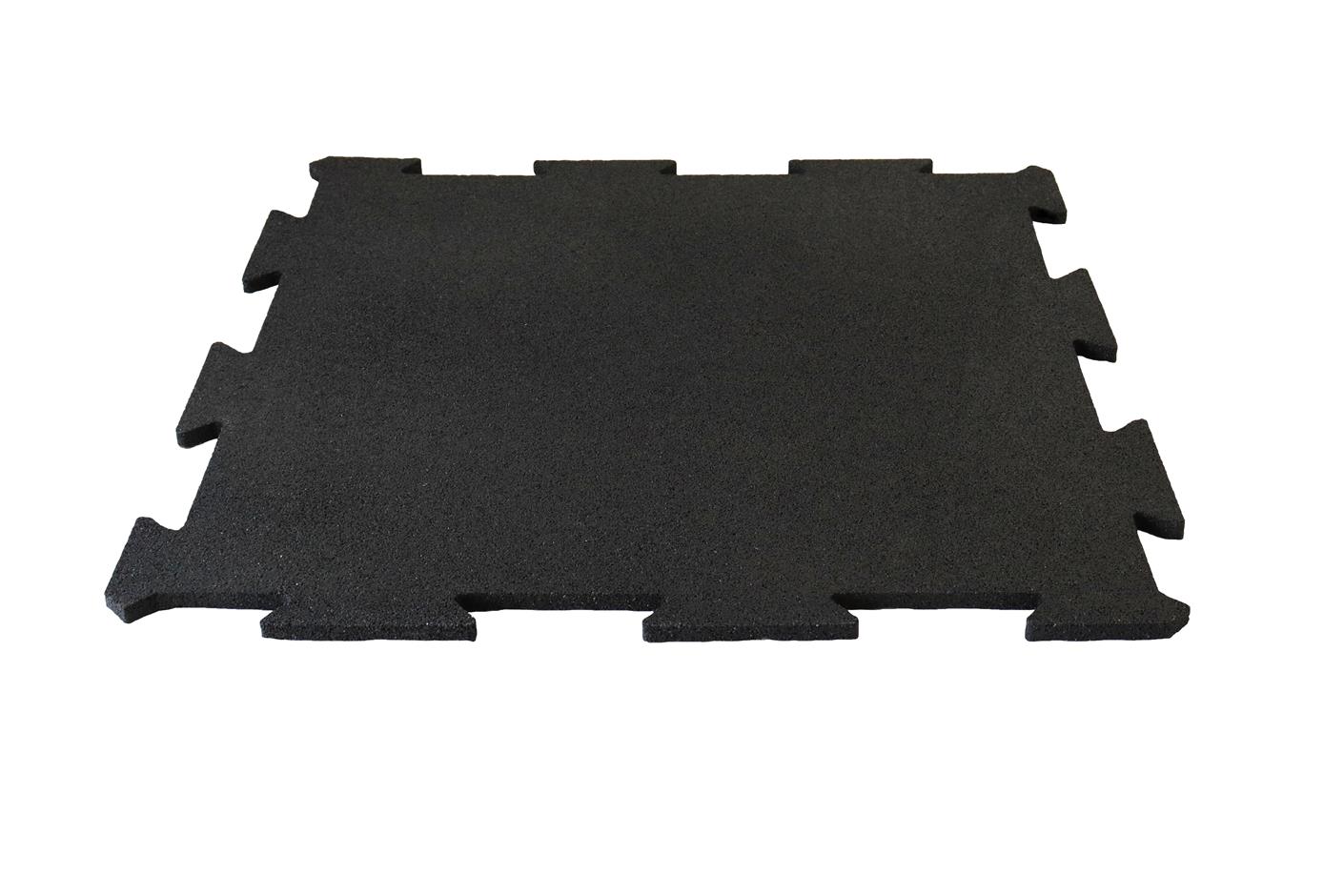 ErgoTile Puzzle 518x518x6 mm gummifliser (effektivt mål 500x500 mm - 4 fliser/m2), C1- sort