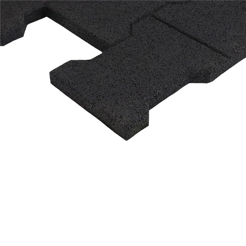 ErgoPave H-Link Equine 200x160x23 mm gummifliser, 8 felts,500x580x23 mm, (4,5 stk./m2), sort