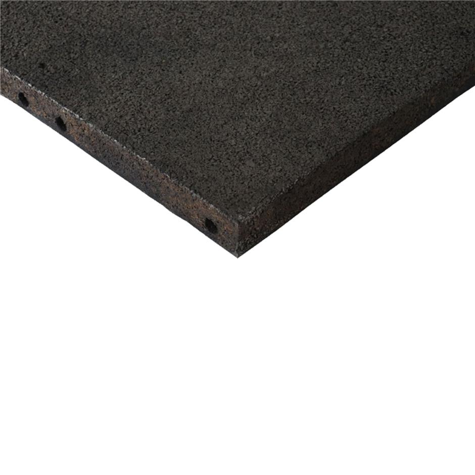 ErgoPlay 500x500x45 mm hjørne-gummifliser/faldunderlag for faldhøjder op til 1,5 m, basic kvalitet, sort