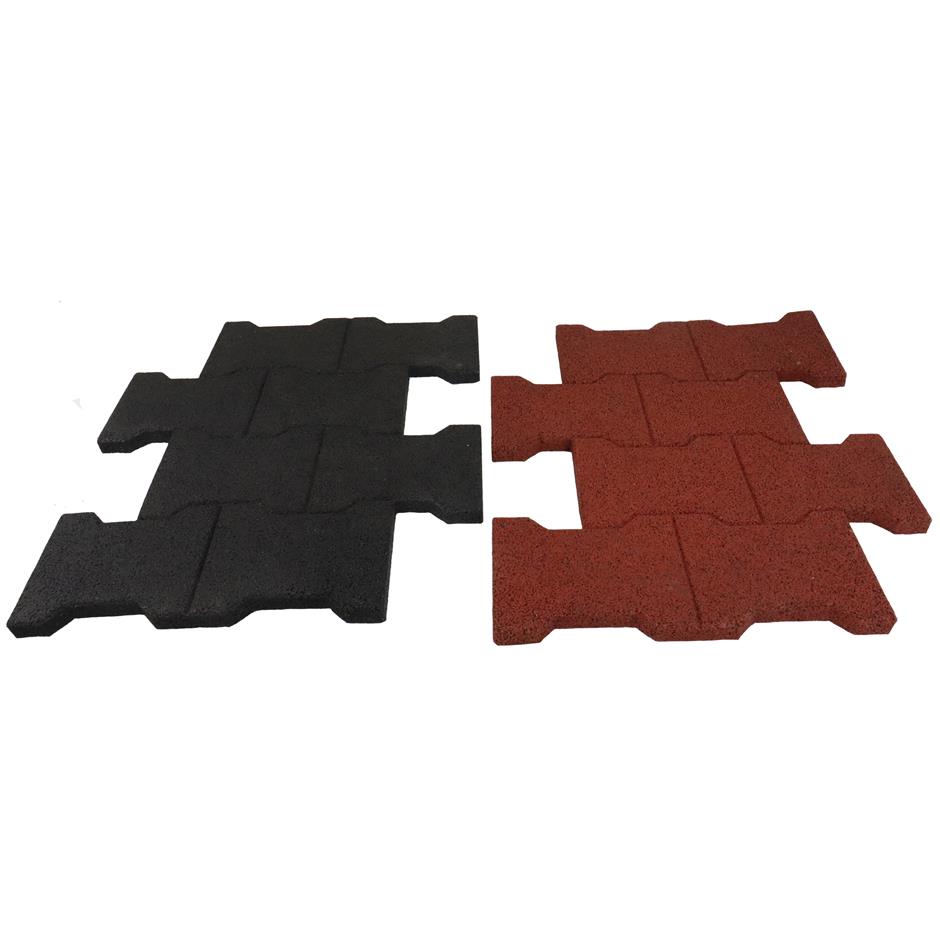 ErgoPave H-Link Equine 200x160x23 mm gummifliser, 8 felts,500x580x23 mm, (4,5 stk./m2), rød