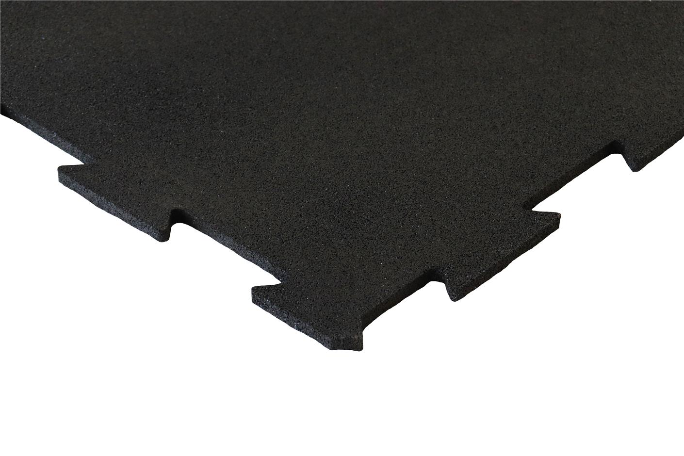 ErgoTile Puzzle 518x518x8 mm gummifliser (effektivt mål 500x500 mm - 4 fliser/m2), C1- sort