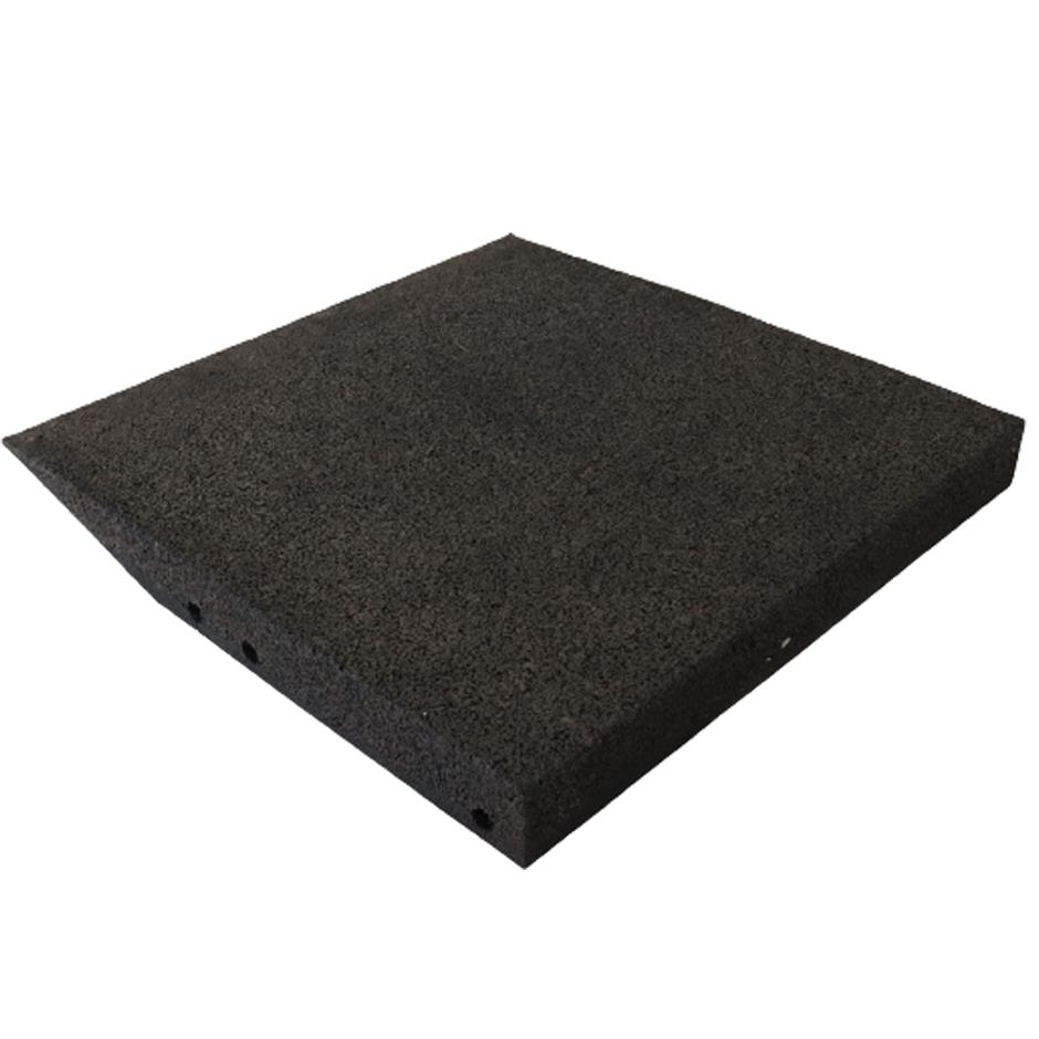 ErgoPlay 500x500x60 mm rampe-gummifliser / faldunderlag for faldhøjder op til 2,0 m, basic kvalitet, sort