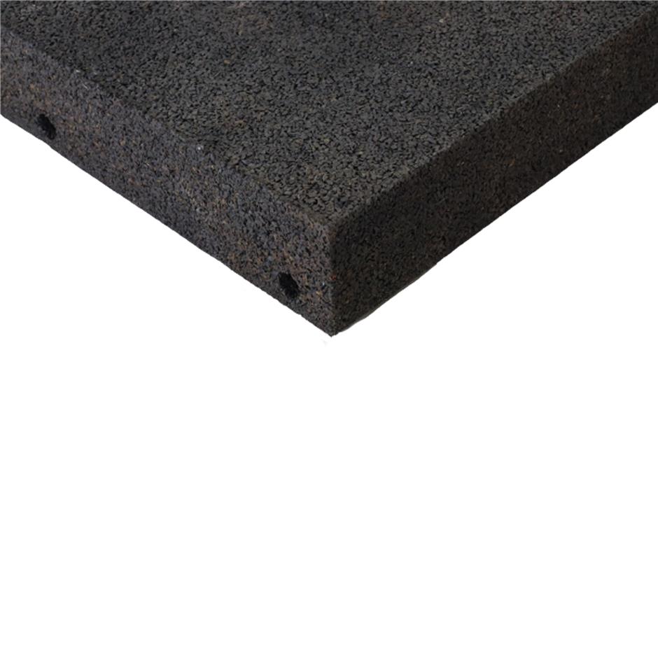 ErgoPlay 500x500x75 mm rampe-gummifliser/faldunderlag for faldhøjder op til 2,5 m, basic kvalitet, sort