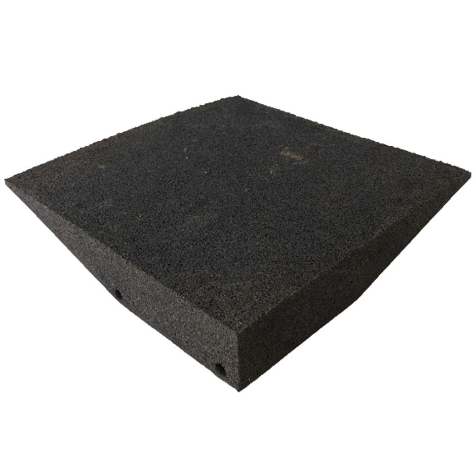 ErgoPlay 500x500x90 mm hjørne-gummifliser / faldunderlag for faldhøjder op til 3,0 m, basic kvalitet, sort