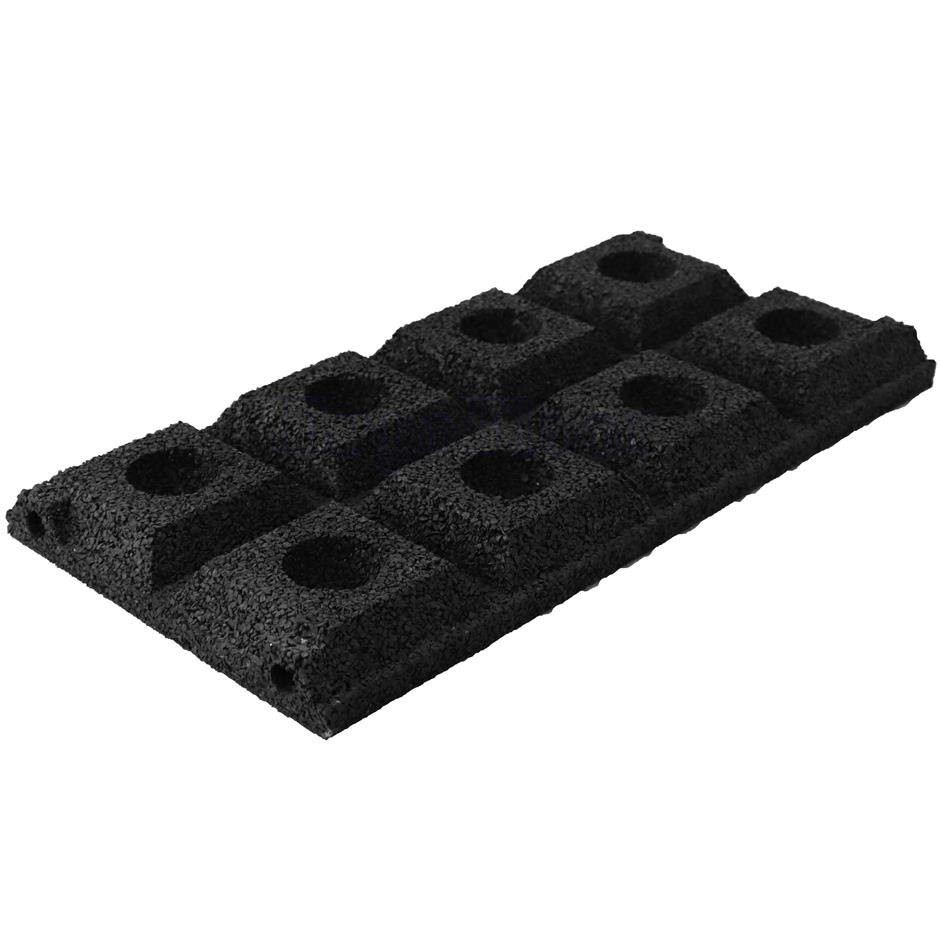 ErgoPlay 250x500x45 mm gummifliser / faldunderlag for faldhøjder op til 1,5 m, basic kvalitet, sort