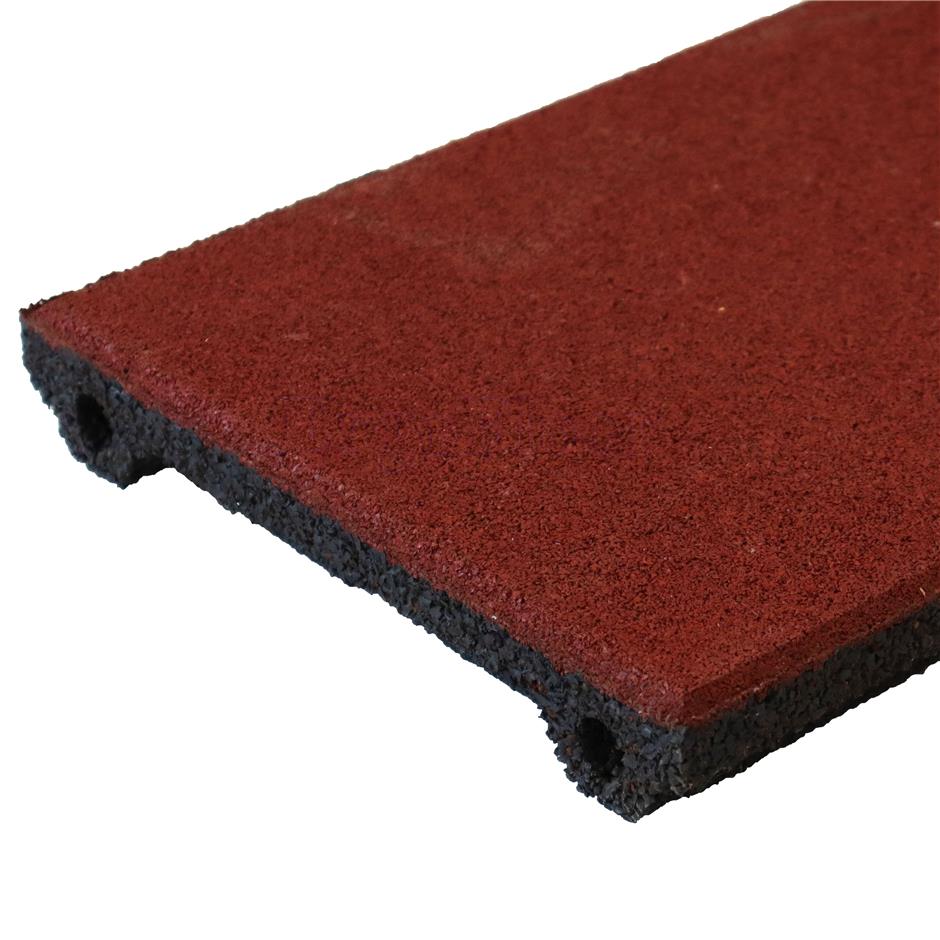 ErgoPlay 250x500x45 mm gummifliser / faldunderlag for faldhøjder op til 1,5 m, basic kvalitet, rød