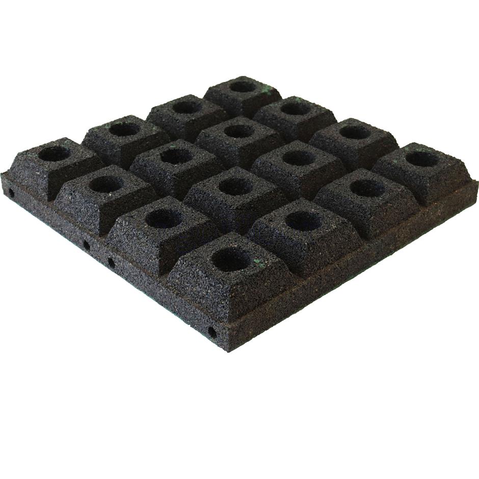 ErgoPlay 500x500x75 mm gummifliser/faldunderlag for faldhøjder op til 2,5 m, basic kvalitet, grøn