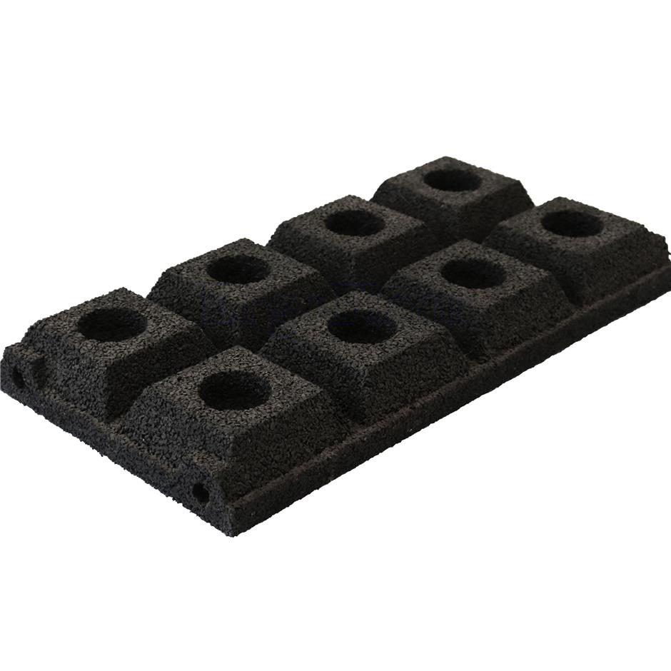 ErgoPlay 250x500x75 mm gummifliser / faldunderlag for faldhøjder op til 2,5 m, basic kvalitet, sort