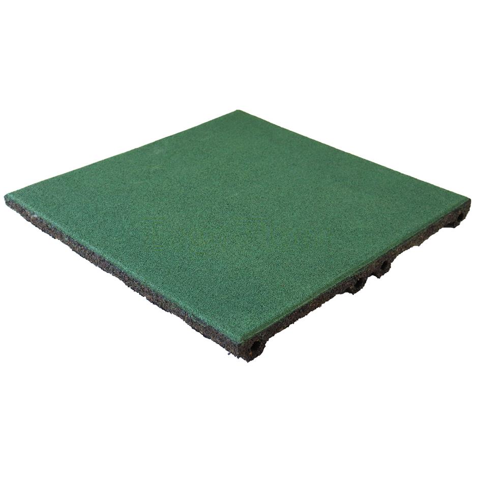 ErgoPlay 500x500x45 mm gummifliser/faldunderlag for faldhøjder op til 1,5 m, basic kvalitet, grøn