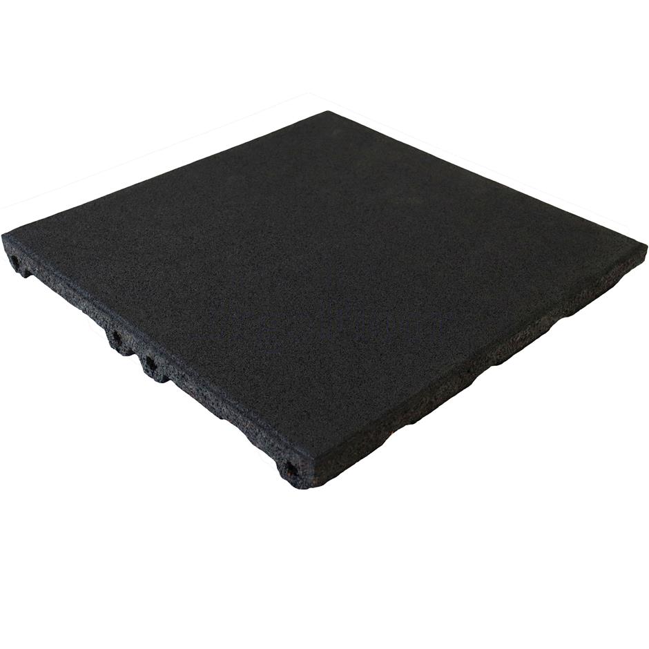 ErgoPlay 500x500x60 mm gummifliser  /faldunderlag for faldhøjder op til 2,0 m, basic kvalitet, sort