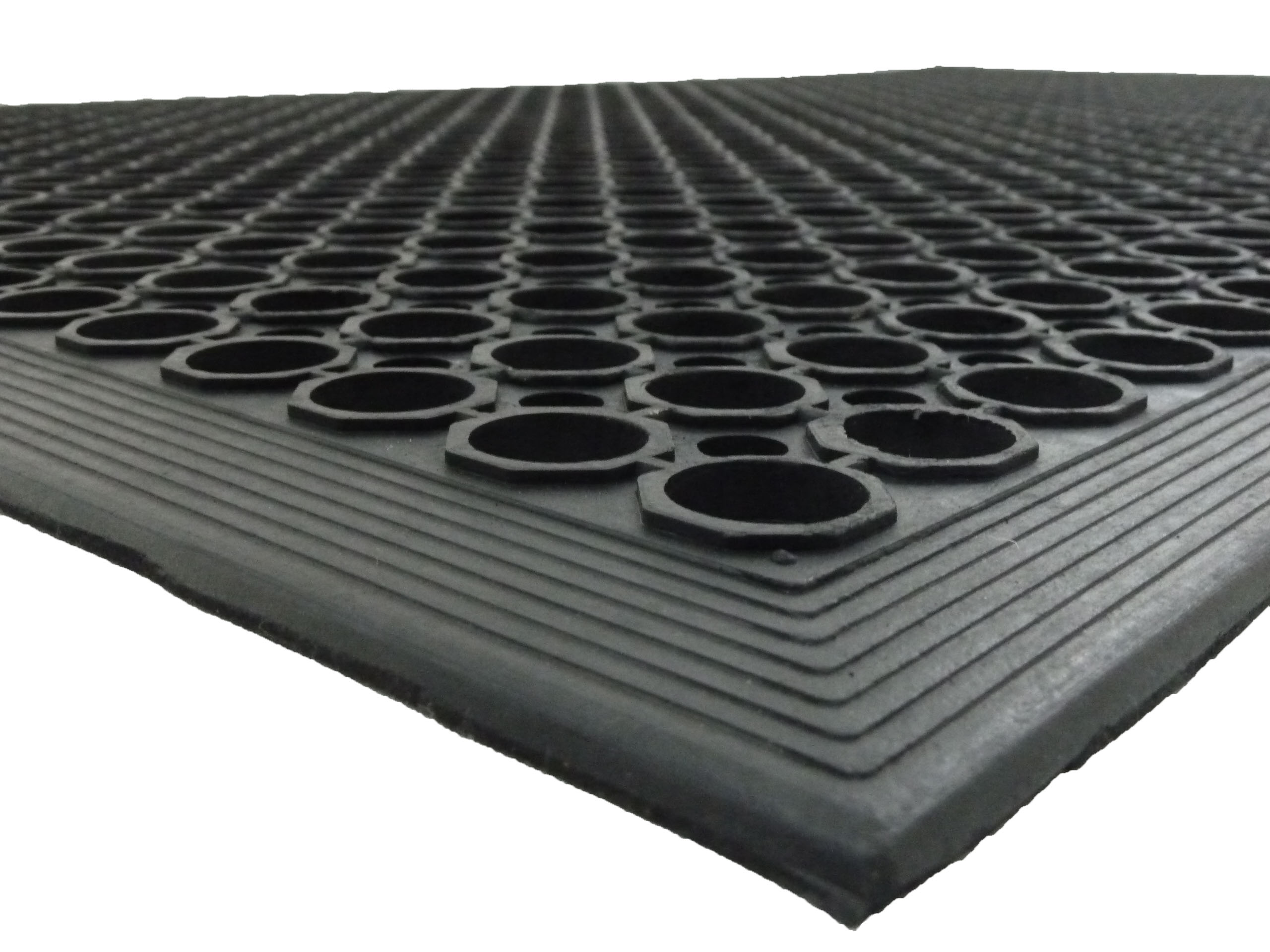 Ringgummimåtte 900x600x13 mm, m. skrå kant, NR/SBR-gummi