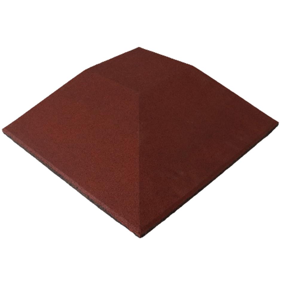 ErgoPlay 500x500x90 mm hjørne-gummifliser / faldunderlag for faldhøjder op til 3,0 m, basic kvalitet, rød