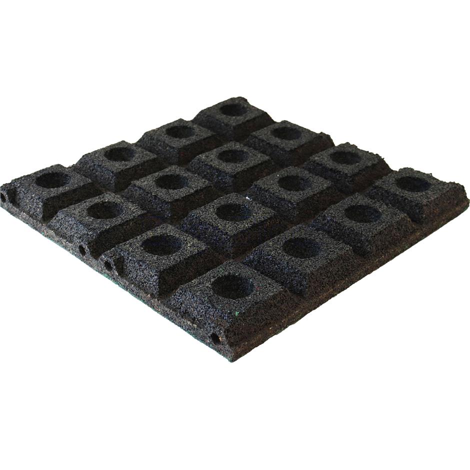 ErgoPlay 500x500x45 mm gummifliser/faldunderlag for faldhøjder op til 1,5 m, basic kvalitet, grøn