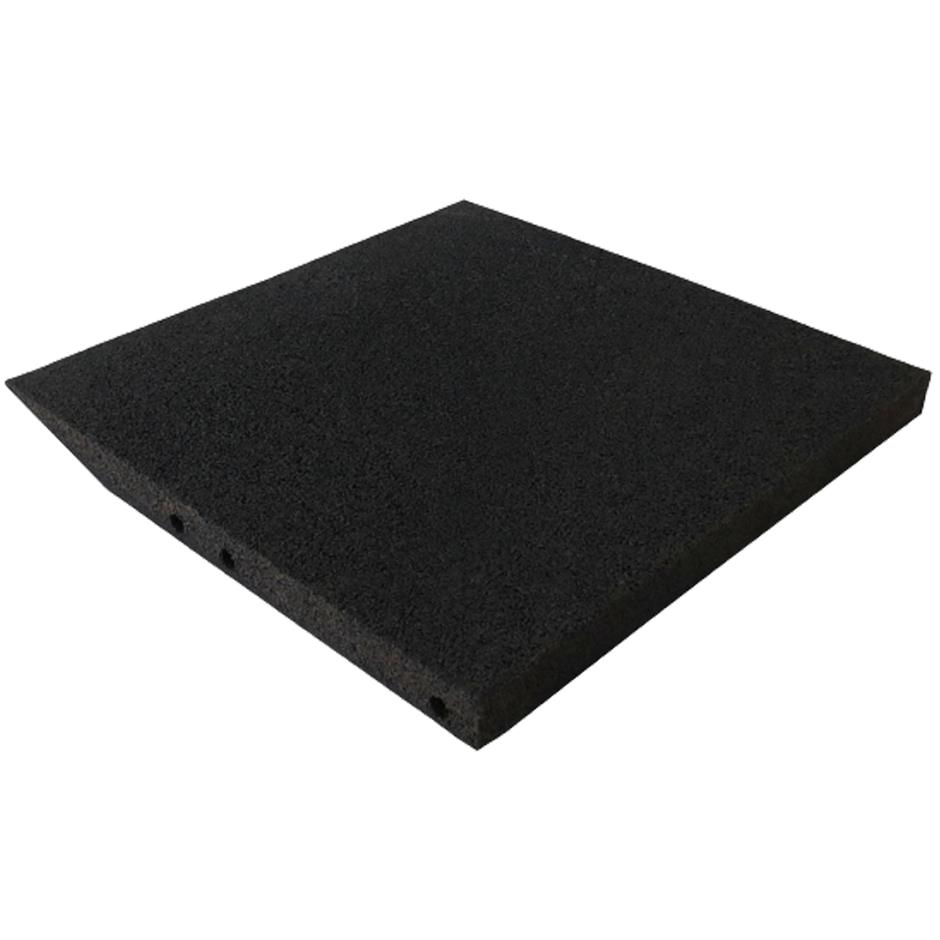 ErgoPlay 500x500x45 mm rampe-gummifliser/faldunderlag for faldhøjder op til 1,5 m, basic kvalitet, sort