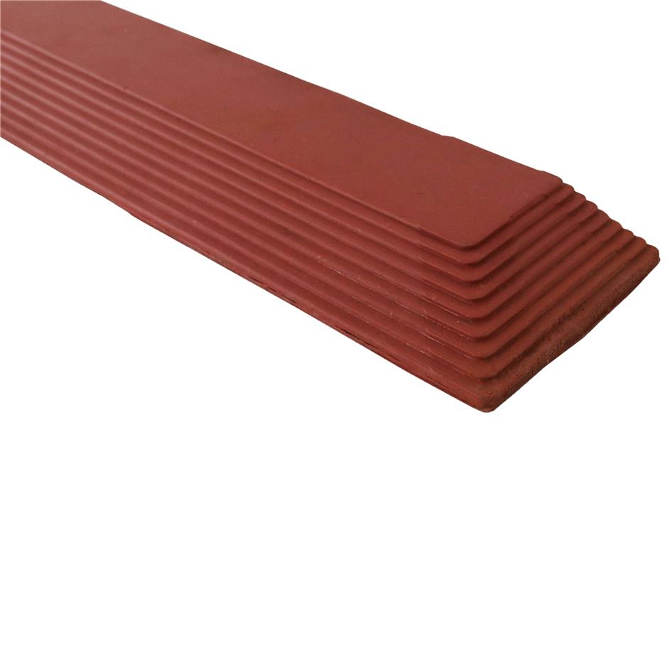 Skrå kantliste for Interlock gummimåtte, NBR-gummi,terracottarød, Female Venstre