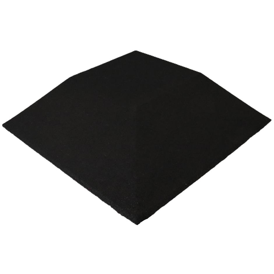 ErgoPlay 500x500x75 mm hjørne-gummifliser/faldunderlag for faldhøjder op til 2,5 m, basic kvalitet, sort