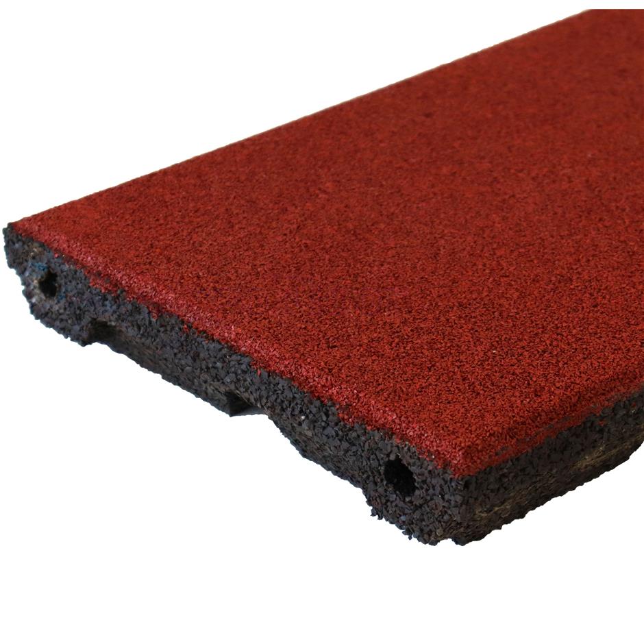 ErgoPlay 250x500x75 mm gummifliser / faldunderlag for faldhøjder op til 2,5 m, basic kvalitet, rød