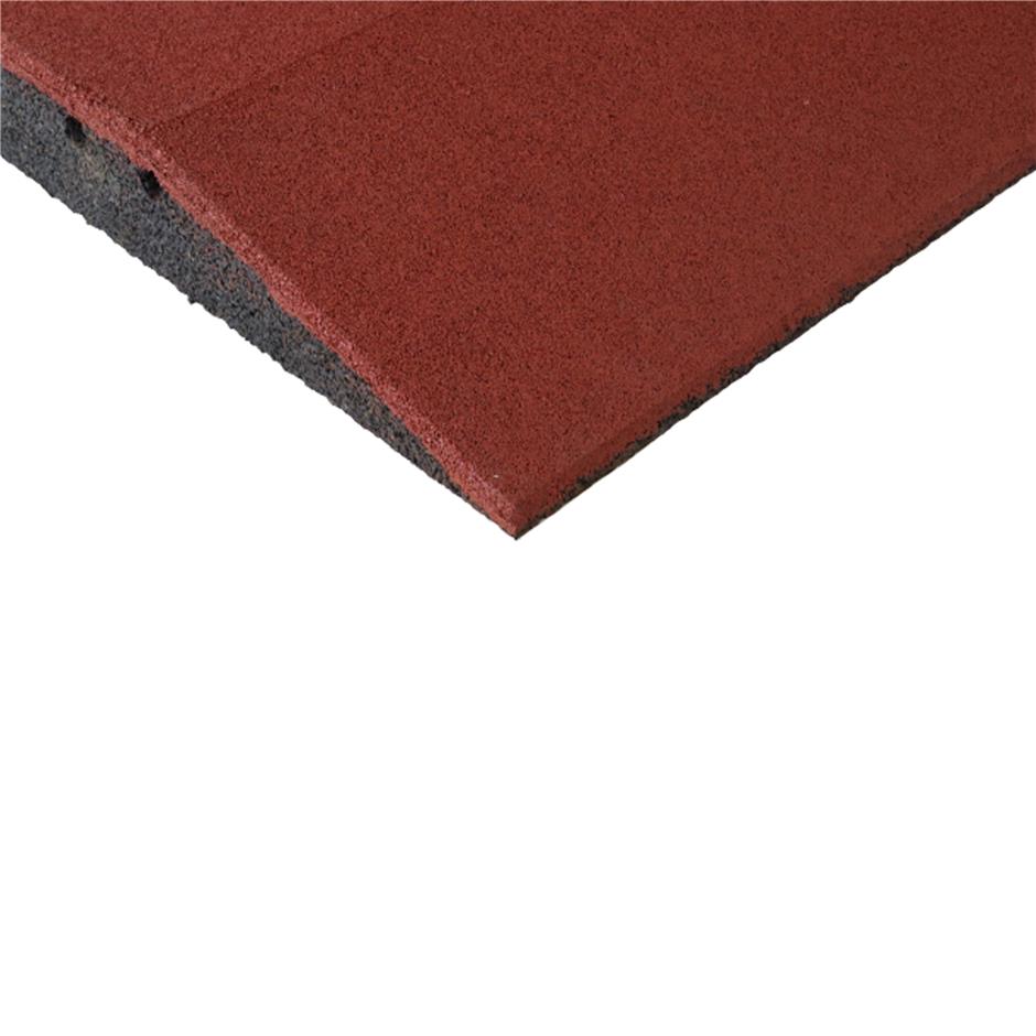 ErgoPlay 500x500x75 mm rampe-gummifliser/faldunderlag for faldhøjder op til 2,5 m, basic kvalitet, rød