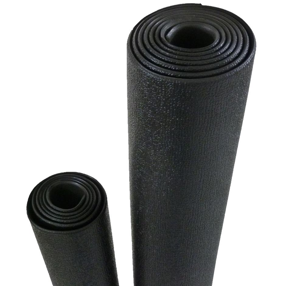 ErgoFit Fitnessmåtte, X-Medium, 2500x800x6 mm, sort, pakket i kasser a 4 stk.